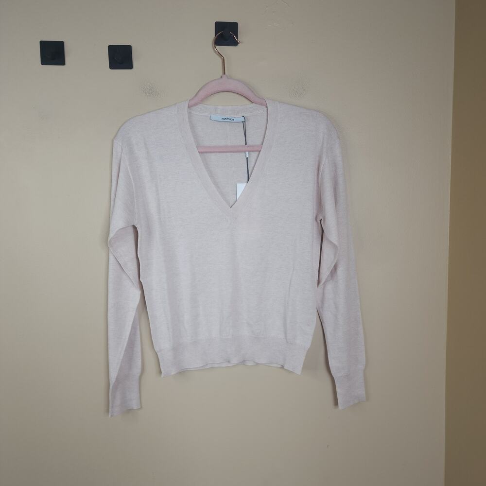Thakoon V-Neck Sweater in Light Beige Size XS